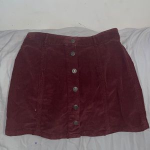 American Eagle outfitters, dark red button up skirt